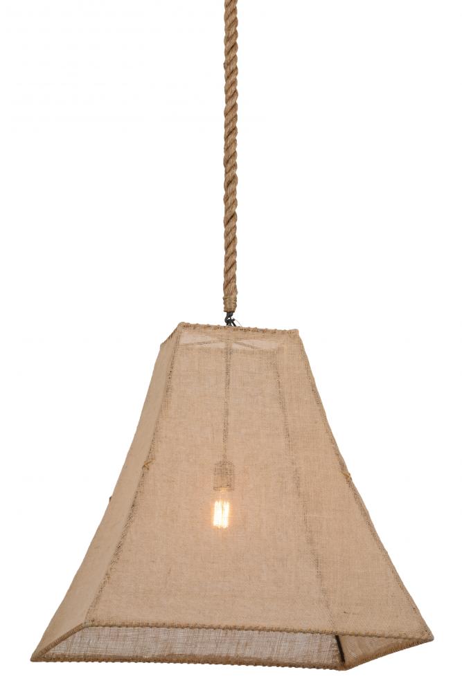 28"Sq Empire Square Bell Textrene Pendant