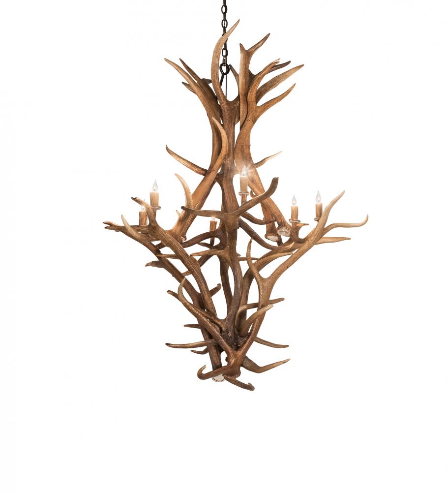 42" Wide Antlers Elk & Mule Deer 8 Light Chandelier