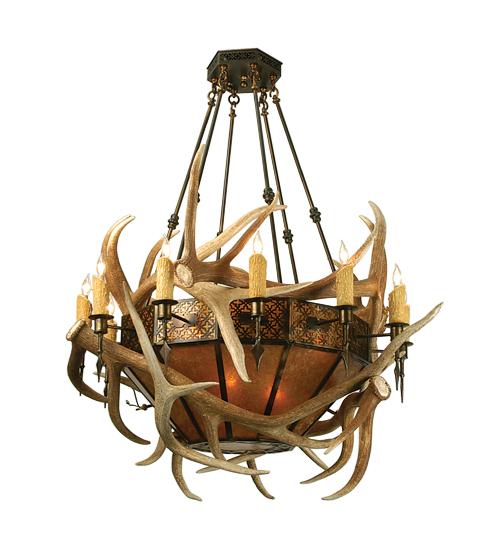 56"W Antlers Elk Chandelier