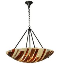 Meyda Green 133229 - 30.5"W Metro Fusion Marina Glass Inverted Pendant