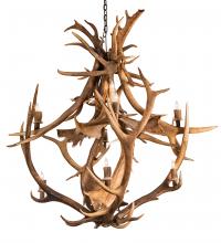 Meyda Green 212275 - 55" Wide Antlers Elk & Fallow Deer 10 Light Chandelier