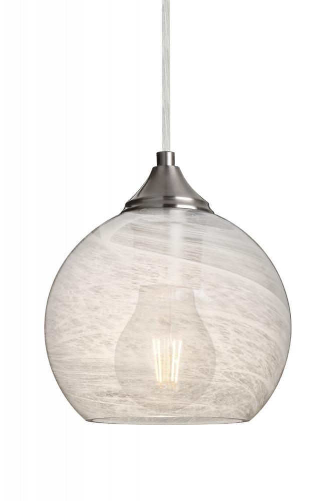 Besa, Jilly Cord Pendant For Multiport Canopy, Vapor Clear, Satin Nickel Finish, 1x5W