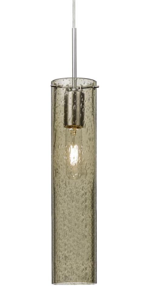 Besa, Juni 16 Pendant For Multiport Canopy, Latte Bubble, Satin Nickel, 1x60W Medium