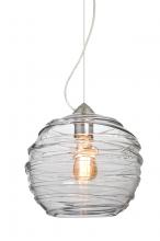 Besa Lighting 1KX-462761-EDIL-SN - Besa Wave 10 Pendant Satin Nickel Clear 1x8W LED Filament