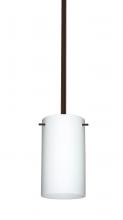 Besa Lighting 1TT-440407-LED-BR - Besa Stem Stilo 7 Pendant Bronze Opal Matte 1x9W LED