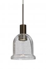 Besa Lighting 1XC-KIBACL-LED-BR - Besa, Kiba Cord Pendant, Clear Bubble, Bronze Finish, 1x3W LED