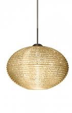 Besa Lighting 1JC-4913GD-LED-BR - Besa Pendant Pape 12 Bronze Gold Glitter 1x9W LED