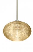 Besa Lighting 1TT-4913GD-SN - Besa Stem Pendant Pape 12 Satin Nickel Gold Glitter 1x75W Medium Base