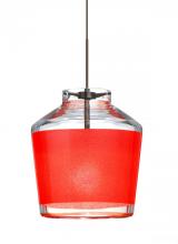 Besa Lighting 1XP-PIC6RD-BR - Besa Pendant Pica 6 Bronze Red Sand 1x50W Halogen