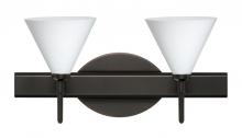 Besa Lighting 2SW-512107-BR - Besa Wall Kani Bronze Opal Matte 2x40W G9