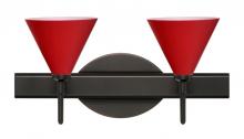 Besa Lighting 2SW-5121RM-BR - Besa Wall Kani Bronze Ruby Matte 2x40W G9