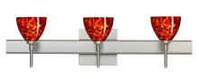 Besa Lighting 3SW-185841-SN-SQ - Besa Divi Wall With Sq Canopy 3SW Garnet Satin Nickel 3x40W G9