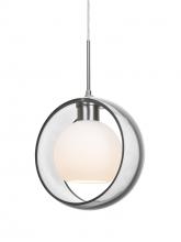 Besa Lighting J-MANACL-SN - Besa Mana Pendant For Multiport Canopy, Clear/Opal, Satin Nickel Finish, 1x60W Medium