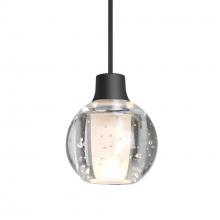 Besa Lighting X-BOCA3BB-BK - Besa Boca 3 Pendant For Multiport Canopies, Clear Bubble, Black Finish, 1x35W MAX GY6.35 Base