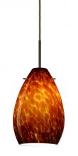 Besa Lighting 1BC-171318-HAL-BR - Besa Pera 6 Pendant Bronze Amber Cloud 1x40W Halogen