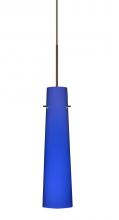 Besa Lighting 1XT-5674CM-BR - Besa Camino Pendant Bronze Cobalt Blue Matte 1x50W Halogen