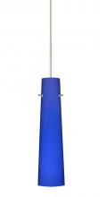 Besa Lighting 1XT-5674CM-LED-SN - Besa Camino Pendant Satin Nickel Cobalt Blue Matte 1x50W Halogen