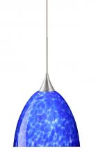 Besa Lighting 1XC-757086-LED-SN - BESA PENDANT SASHA SATIN NICKEL BLUE CLOUD 1X6W LED