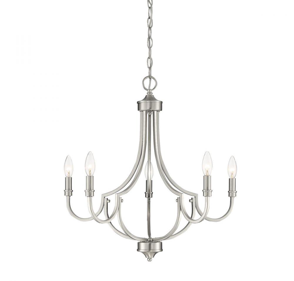 Auburn 5-Light Chandelier in Satin Nickel