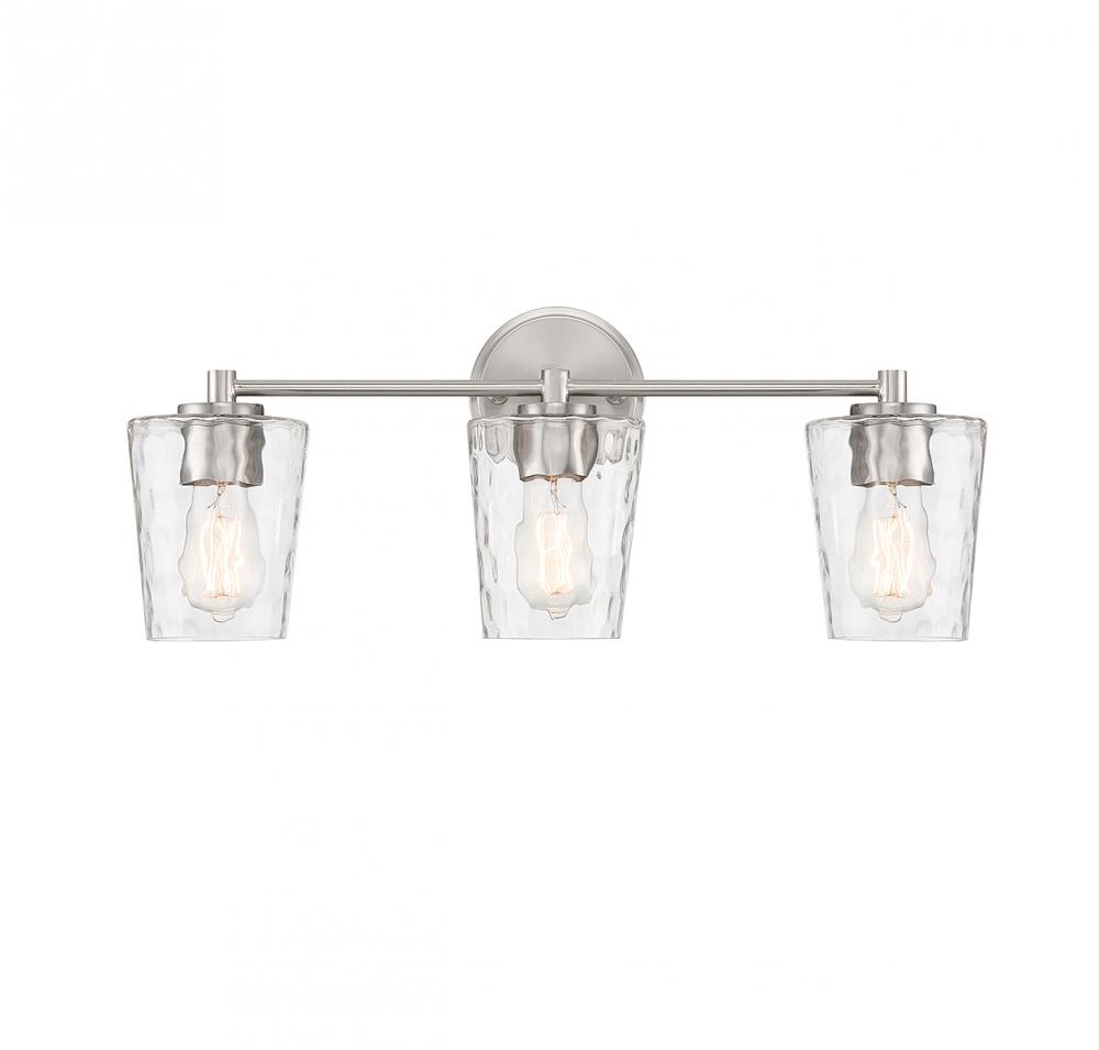 Ballas 3-Light Bathroom Vanity Light in Satin Nickel