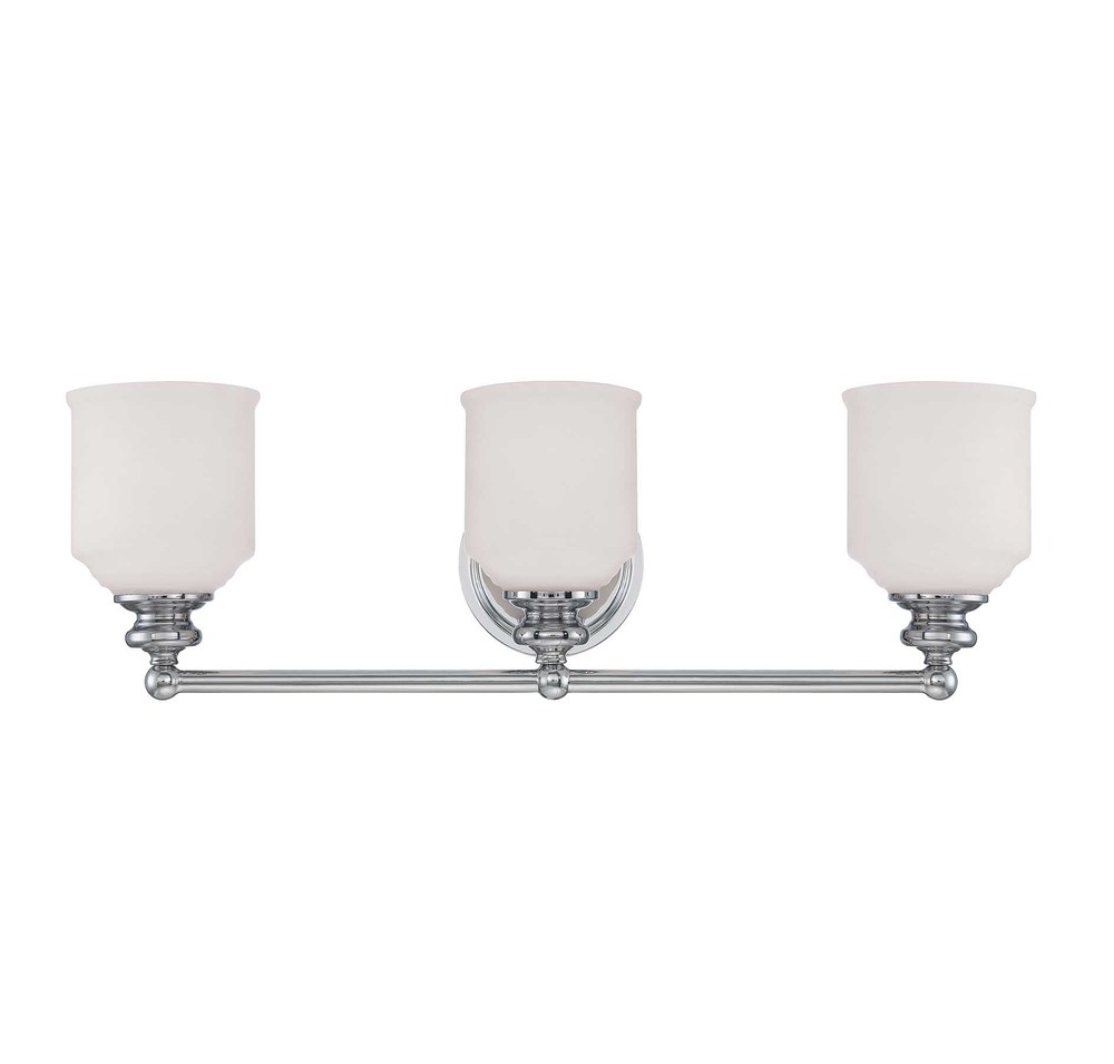 Melrose 3-Light Bathroom Vanity Light in Polished Chrome