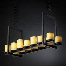 Justice Design Group CNDL-8769-10-CREM-MBLK - Dakota 14-Light Bridge Chandelier (Short)