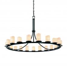 Justice Design Group CNDL-8716-14-CREM-MBLK - Dakota 21-Light 1-Tier Ring Chandelier