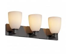 Justice Design Group FSN-8923-20-OPAL-MBLK - Modular 3-Light Bath Bar