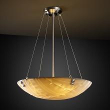 Justice Design Group PNA-9662-35-BMBO-NCKL-F5 - 24" Pendant Bowl w/ CONCENTRIC SQUARES FINIALS