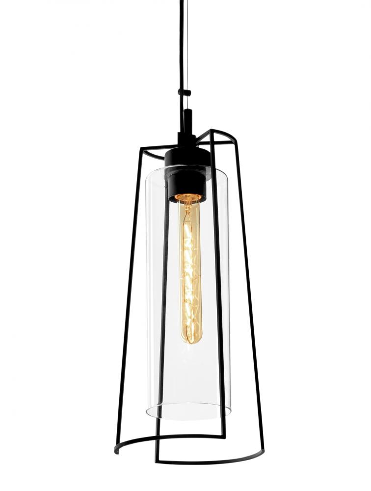 Cere Indoor/Outdoor Narrow Pendant Light - Matte Black