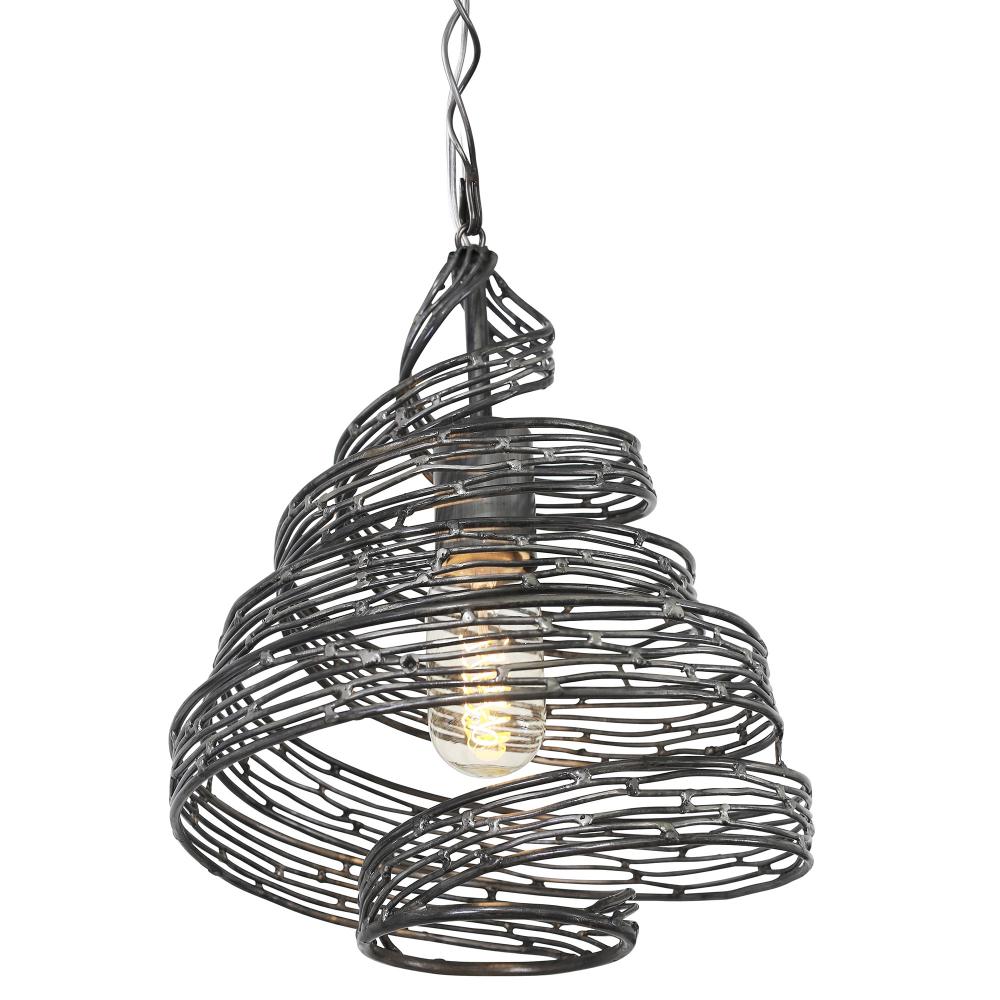 Flow 1-Lt Twist Mini Pendant - Steel