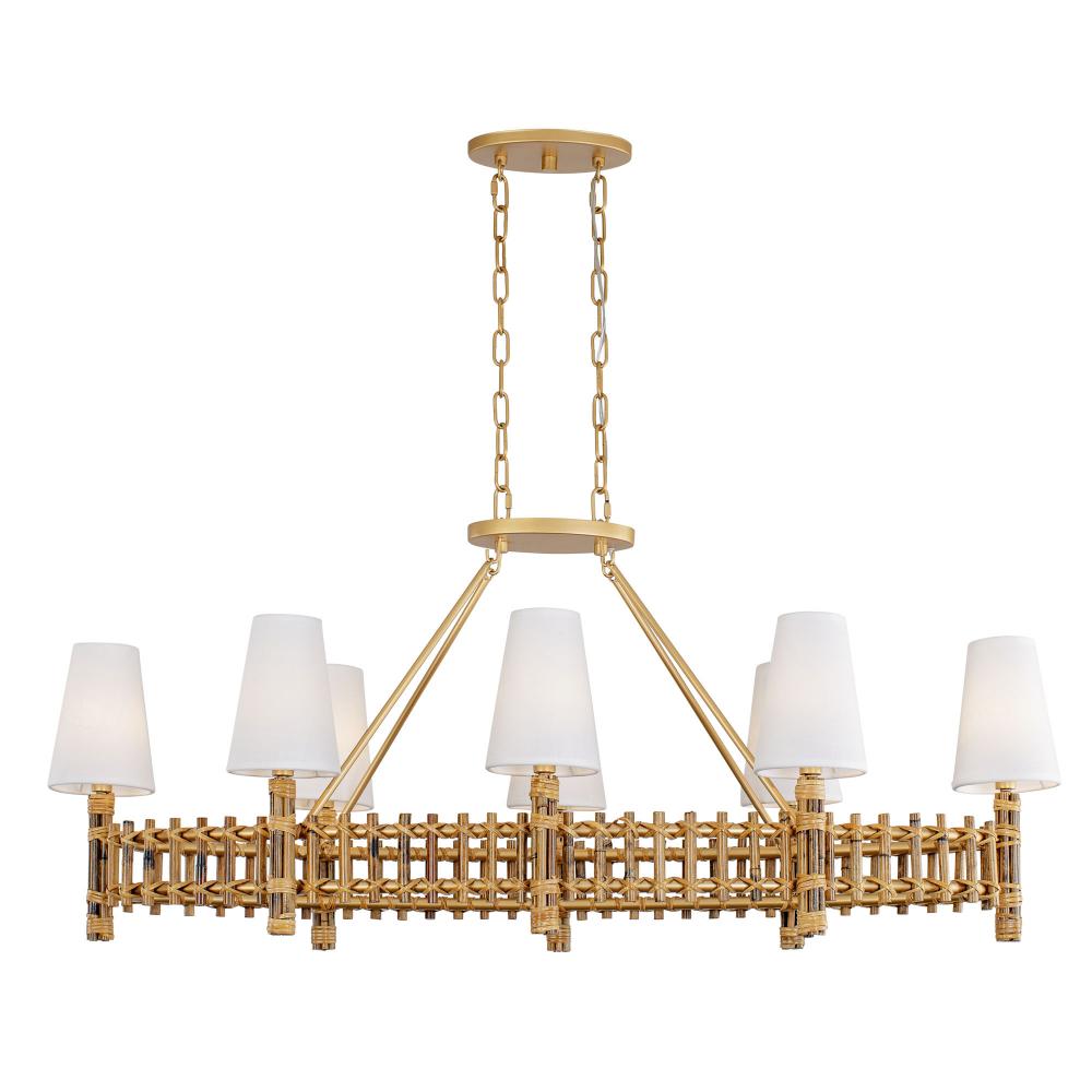 Nevis 8-Lt Linear Pendant - French Gold