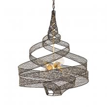 Varaluz 240P06LMBFG - Flow 6-Lt Large Twist Pendant - Matte Black/French Gold