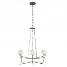 Varaluz 314C06HG - Bodie 6-Lt Chandelier w/ Glossy Opal White Glass - Havana Gold