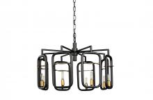 Varaluz 327C08AGRB - Bar None 8-Lt Chandelier - Aged Gold/Rustic Bronze