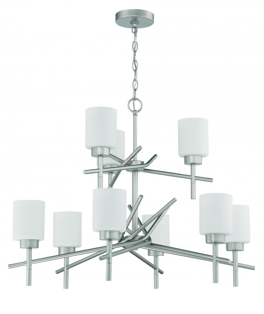 Cadence 9 Light Chandelier in Satin Nickel