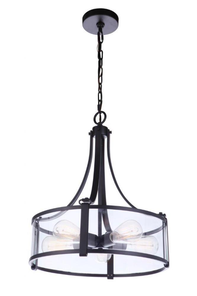 Elliot 5 Light Pendant in Flat Black