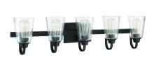 Craftmade 41905-ESP-CS - Grace 5 Light Vanity in Espresso (Clear Seeded Glass)