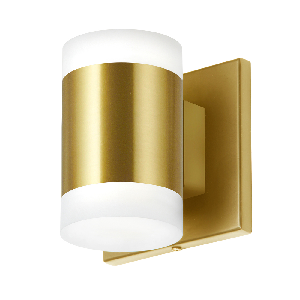 2 Light 14W Wall Sconce, Aged Brass