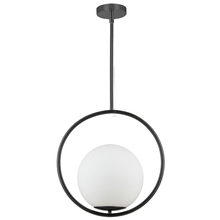 Dainolite ADR-161P-MB - 1 Light Incandescent Pendant, Matte Black with White Opal Glass