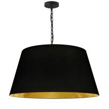 Dainolite BRY-L-BK-698 - 1LT Brynn Large Pendant, Blk/Gld Shade, Black