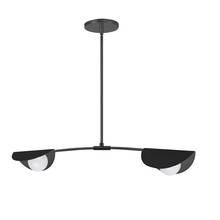 Dainolite EMM-342HP-MB - 2 Light Halogen Horizontal Pendant Matte Black with White Glass