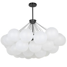 Dainolite MLS-358C-MB-FR - 8 Light Matte Black Halogen Chandelier w/ Frosted Glass