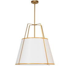 Dainolite TRA-3P-GLD-WH - 3 Light Trapezoid Pendant Gold frame and White Shade w/790 Diffuser