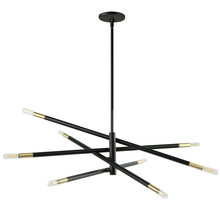 Dainolite WAN-548P-MB-AGB - 8 Light Incandescent Pendant, Matte Black and Aged Brass