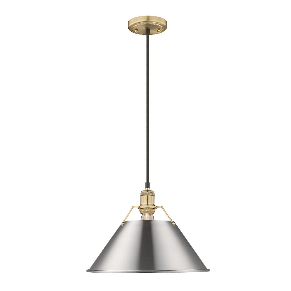 Orwell BCB Large Pendant - 14 in Brushed Champagne Bronze with Pewter shade