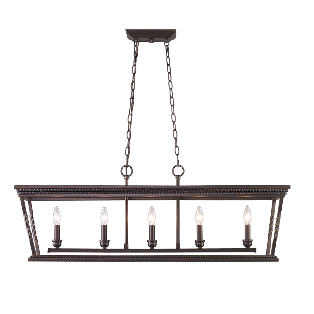 Davenport 5 Light Linear Pendant in Etruscan Bronze