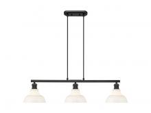 Golden Canada 0305-LP BLK-VMG - Carver 3-Light Linear Pendant in Matte Black with Vintage Milk Glass