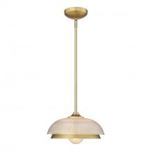 Golden Canada 0309-M1L BCB-RPG - Crawford Mini Pendant in Brushed Champagne Bronze with Retro Prism Glass Shade