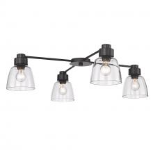 Golden Canada 0314-4FM BLK-CLR - Remy 4 Light Flush Mount in Matte Black with Clear Glass Shade